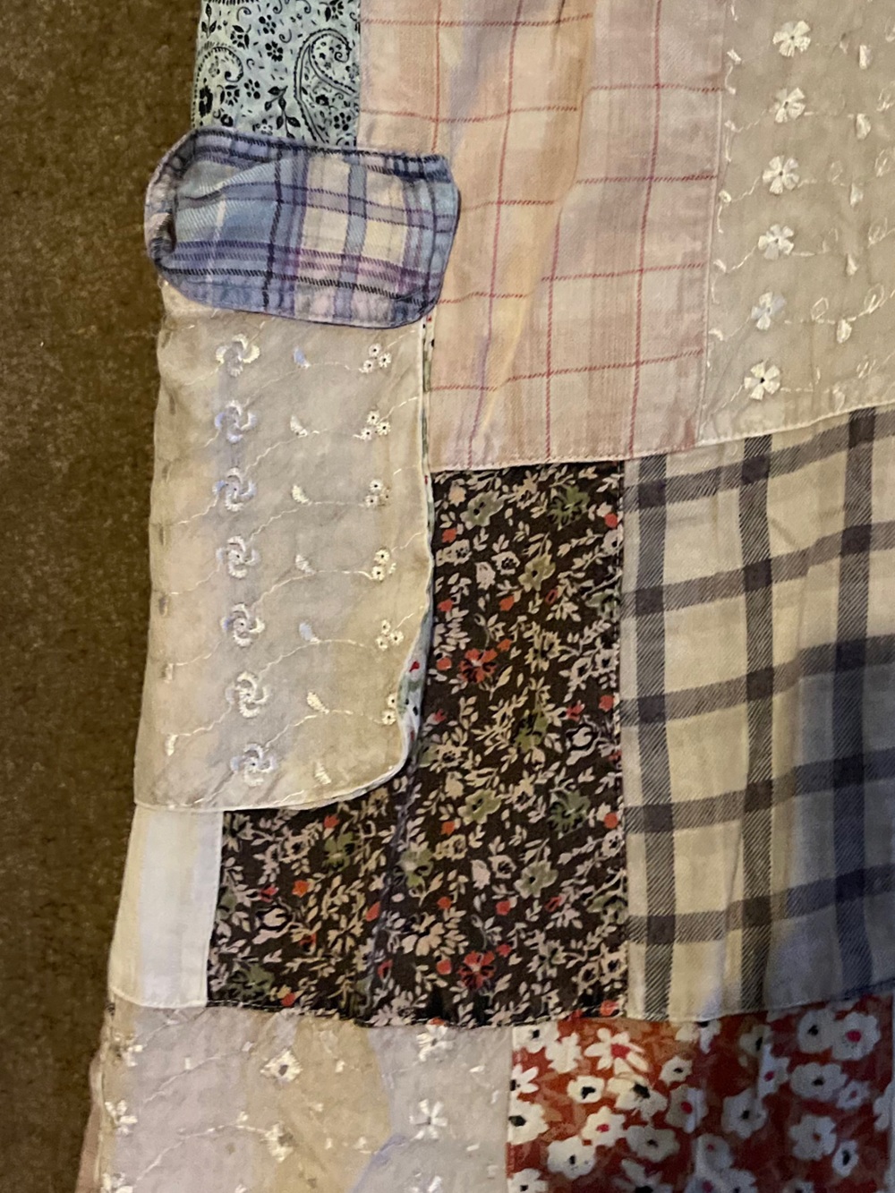 NWT Young Threads Patchwork Floral & Plaid Cargo Pants - Picture 6 of 10
